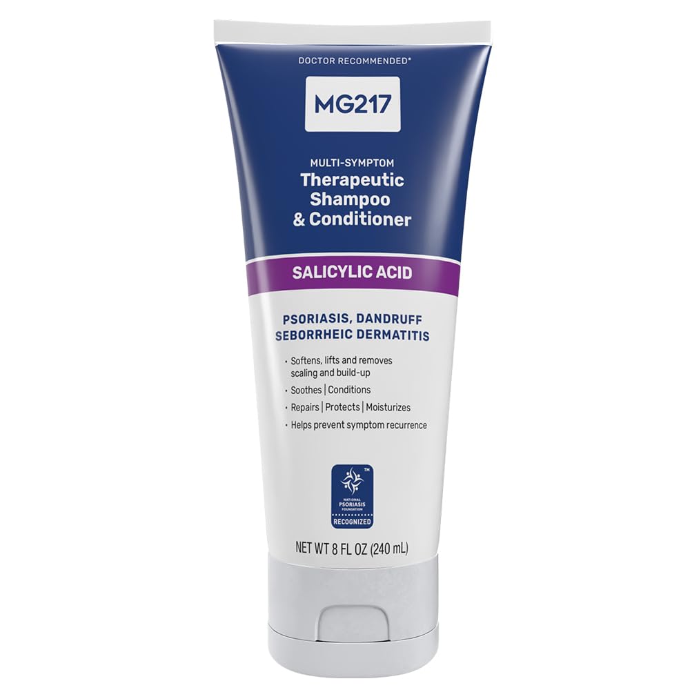 MG217 Psoriasis Shampoo and Conditioner with Salicylic Acid - Therapeutic Scalp Treatment for Psoriasis, Softens and Removes Scaling - 8 fl. oz Tube