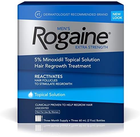 Rogaine 5% Minoxidil Topical Solution â€“ Value Pack (3x 60mL Bottles)