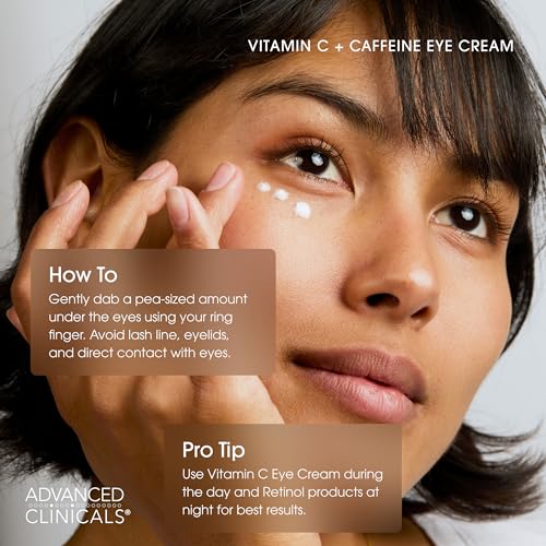 Advanced Clinicals Vitamin C + Caffeine Eye Balm for Dark Circles & Puffiness