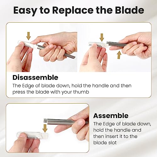 Dermaplaning Tool for Face Exfoliation - 20 Replaceable Blades, Facial Shaver & Eyebrow Razor for Peach Fuzz Removal
