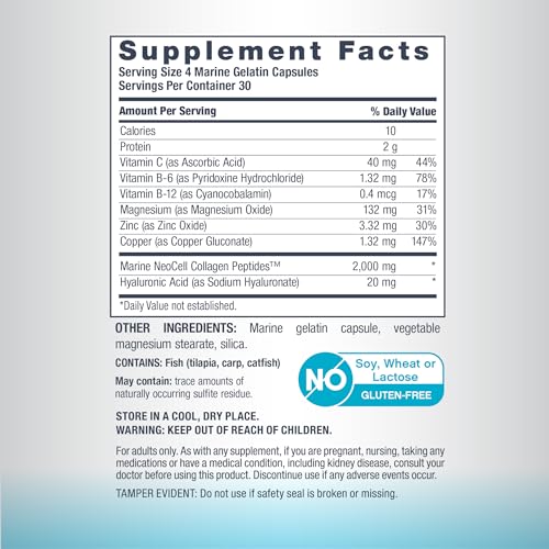 Neocell Marine Collagen 120 Capsules - Beauty Supplement for Skin, Hair & Nails