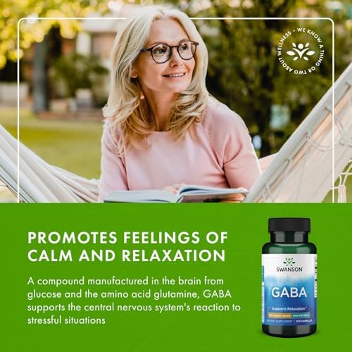 Swanson GABA 500mg: Relax & unwind Naturally (100 Capsules)