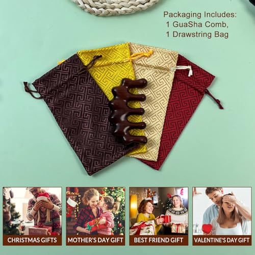 KASTWAVE Natural Sandalwood Massage & Acupressure Comb for Scalp, Face & Body