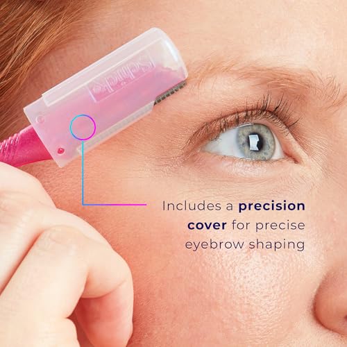 Schick Hydro Silk Touch-Up Multipurpose Exfoliating Dermaplaning Tool | Eyebrow Razor & Facial Razor with Precision Cover, 3 Count