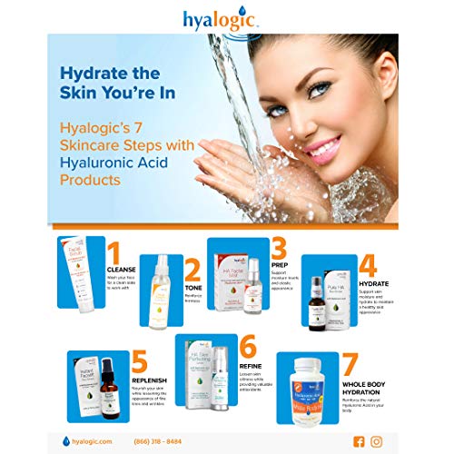 Hyalogic Rose Water Facial Toner with Hyaluronic Acid - Paraben-Free, Alcohol-Free, 4 fl. oz.