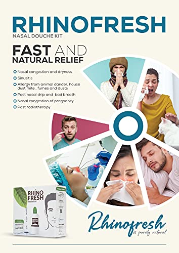 Nasal Sinus Rinse Wash System - 240ml Bottle & 60 Salt Packs