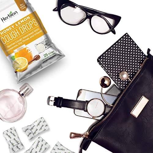 Herbion Naturals Honey Lemon Cough Drops - Soothing Relief - 25 Count