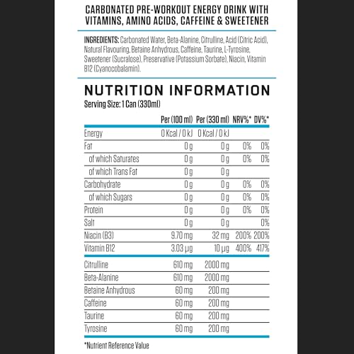 All Black Everything Pre-Workout Energy Drink - 12 Pack | Blue Lagoon