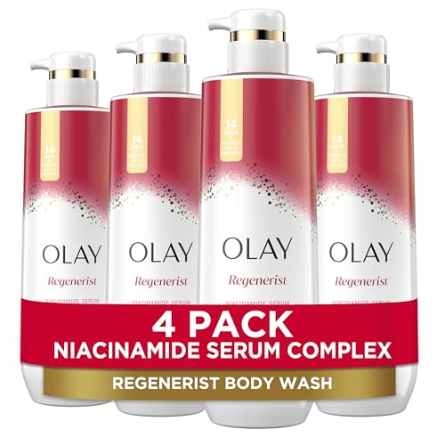 Olay Body Wash for Women, Age Defying with Niacinamide - 4 Pack (20 fl oz Each)