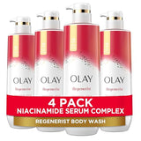 Olay Body Wash for Women, Age Defying with Niacinamide - 4 Pack (20 fl oz Each)