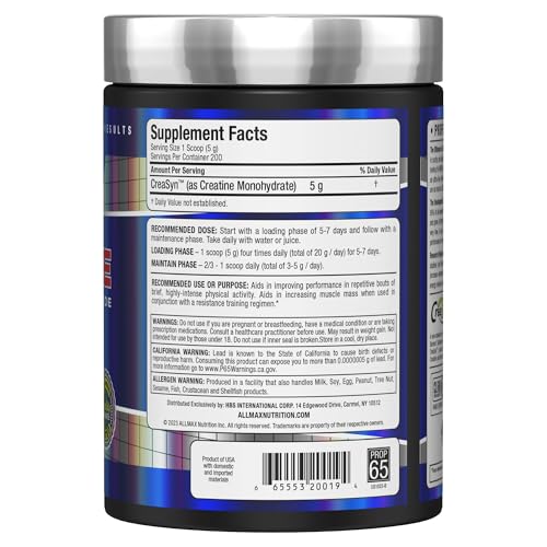 ALLMAX Nutrition Creatine Monohydrate Powder - 1000g | Unflavored | Muscle Strength & Recovery