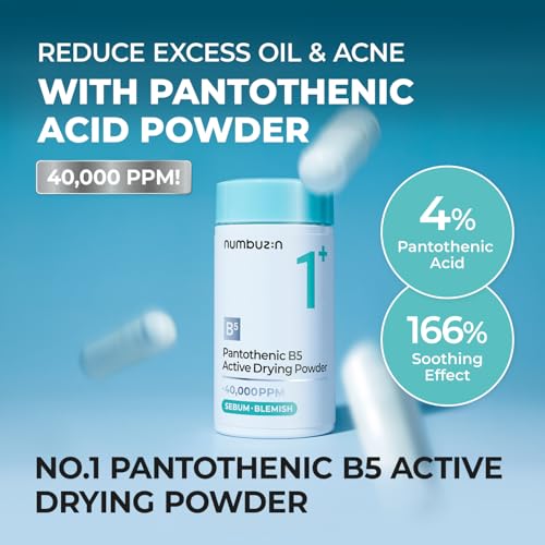 Numbuzin No.1 Pantothenic B5 Active Drying Powder – 0.25oz for Acne-Prone and Oily Skin