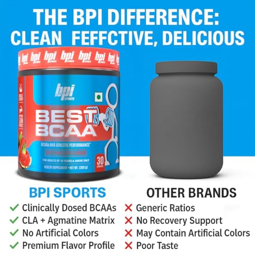 BPI Sports Best BCAA Powder - Muscle Recovery & Endurance (Watermelon Ice, 300g)