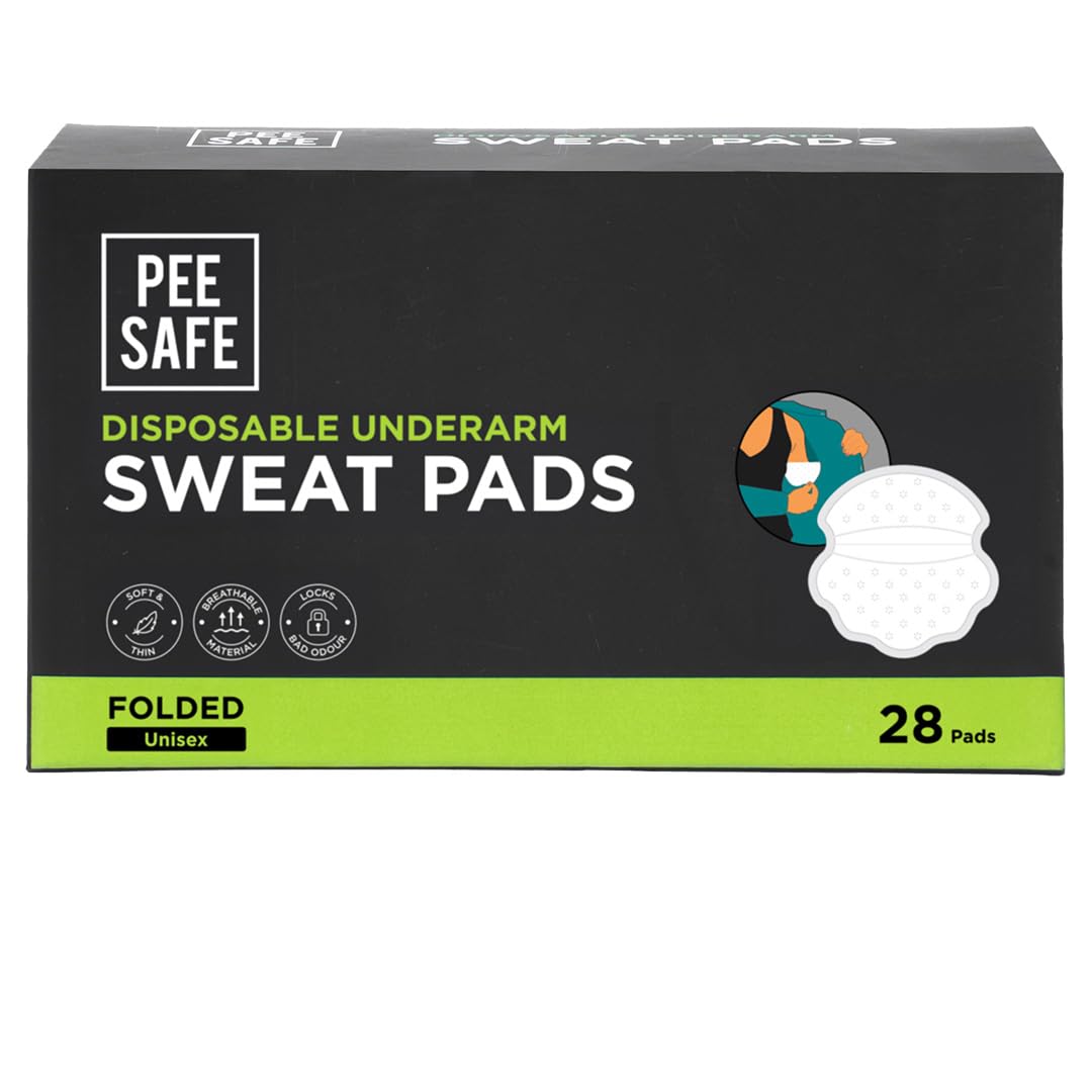 Pee Safe Disposable Underarm Sweat Pads - Absorbent & Odor-Control for Men & Women - 14 Pairs (28 Units)