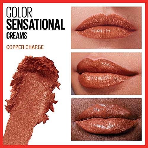 Maybelline Color Sensational Lipstick - Copper Charge - Creamy, Hydrating Lip Color in Nude, Pink, Red, Plum