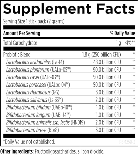 Designs for Health 250 Billion CFU High Dose Probiotic - ProbioMed 250B CFU, Shelf Stable Intensive Recolonization Support (14 Packets)
