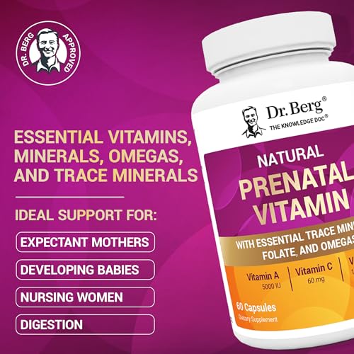 Dr. Berg Natural Prenatal Vitamins for Women - 60 Capsules | Folic Acid, Omegas & Superfoods