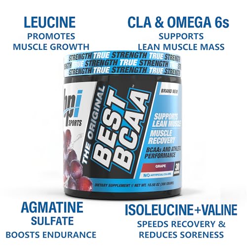 BPI Sports Best BCAA Grape Powder - Zero Sugar Amino Acid Formula