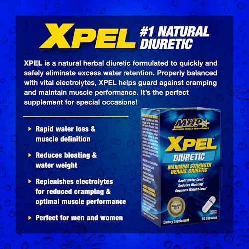 MHP Xpel Strength Herbal Diuretic - 80 Capsules for Rapid Water Loss