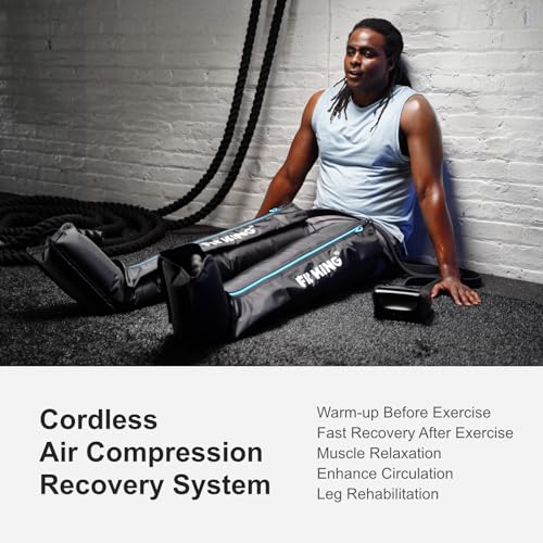 FIT KING Cordless Air Compression Recovery System for Legs - Full Massager for Athletes