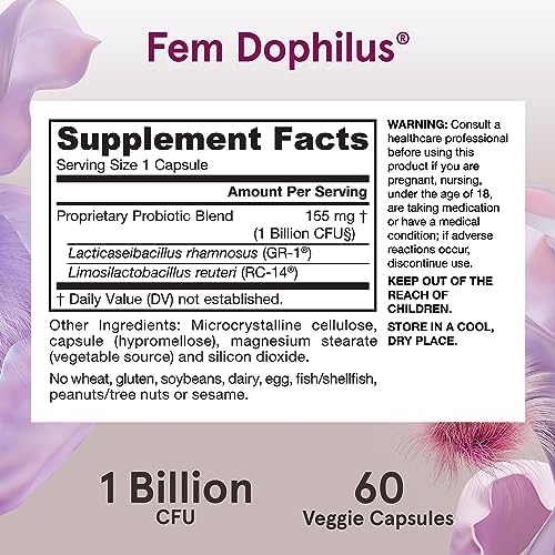 Jarrow Formulas, Vegan Fem Dophilus, 1 Billion CFU, 60 Veggie Capsule