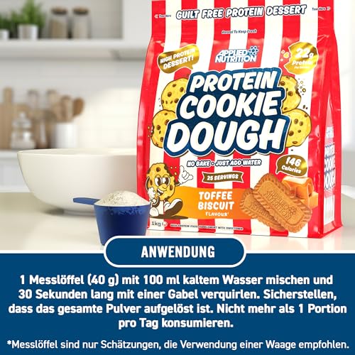 Applied Nutrition Protein Cookie Dough 1kg - High Protein Snack, 22g Protein Per Serving - Low Calorie, Ready-to-Eat Treat - Choco Bueno