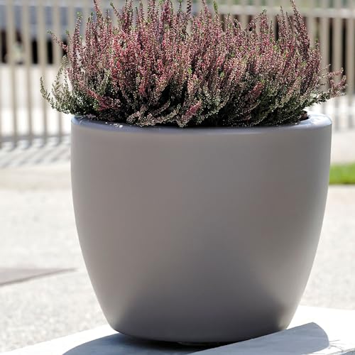 WELL HOME Ordesa Cement Flower Pot - 30cm Diameter x 34cm Height