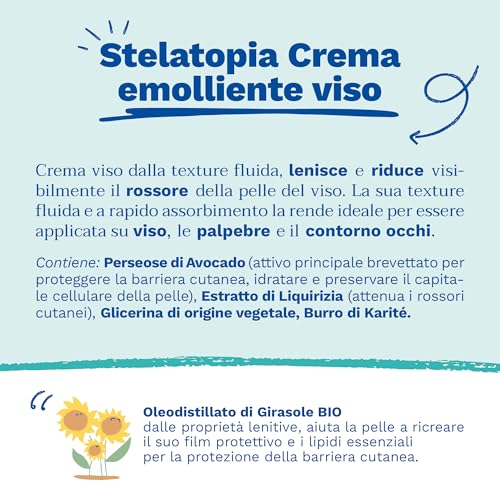 Mustela Stelatopia Eczema-Prone Skin Emollient Baby Face Cream with Natural Avocado & Sunflower Oil - Fragrance-Free - 40ml