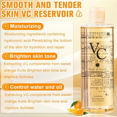 Mhepzol VC Toner - 300ml Vitamin C Moisturizing Toner for Skin Brightening and Hydration