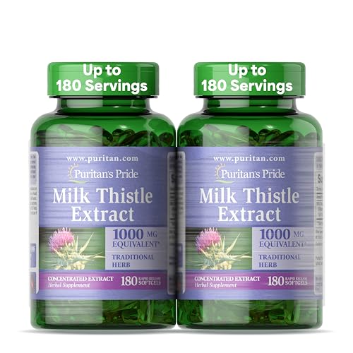 Puritan's Pride Milk Thistle Extract - 180 Tablets - Liver Detox Support