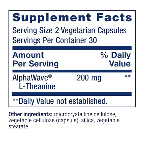 L-Theanine Supplement - 100 mg, 60 Vegetarian Capsules
