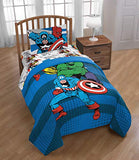 Marvel Avengers Good Guys Twin/Full Reversible Comforter - Iron Man, Hulk, Captain America, Spiderman