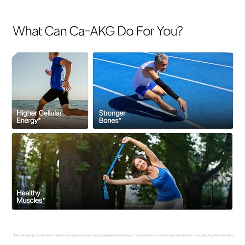Decode Age Ca AKG Supplement - Calcium Alpha-Ketoglutarate for Cellular Energy & Bone Strength | 30 Capsules