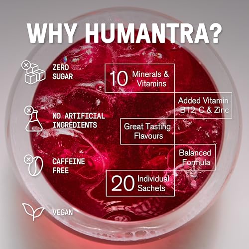 Humantra Hydration Packets - Zero Calorie, Zero Sugar Electrolyte Hydration Multiplier with Essential Minerals, Boost Immune & Metabolic Functions, Elderberry (20 Count)