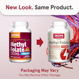 Jarrow Formulas® Methyl Folate 1000 mcg, Dietary Supplement, Methyl Folate for Cellular Energy Support, 100 Veggie Capsules, 100 Day Supply