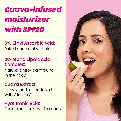 PLIX THE PLANT FIX Guava Glow Smoothie Moisturizer (50g) - Vitamin C & ALA for Brighter Skin