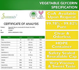 Soapeauty Organic Vegetable Glycerin USP - 32oz (Non-GMO, Natural)