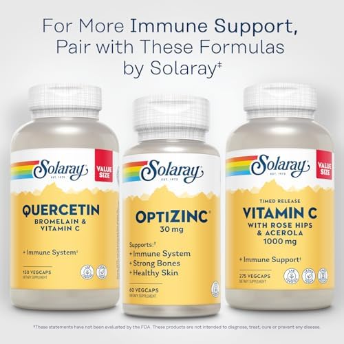 Solaray OptiZinc 30mg - 60 Vegetarian Capsules for Immune Support