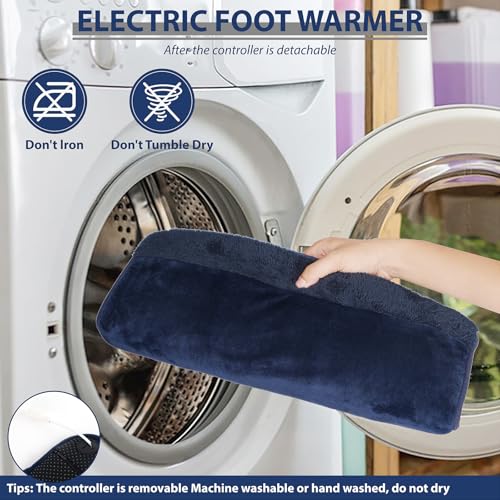 Heated Electric Foot Warmer Pad - Double-Sided, 6 Settings, 3 Timers