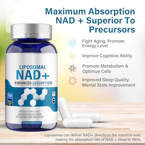 Liposomal NAD+ Supplement 500 mg with TMG - High Absorption for Cellular Energy & Age Resistance