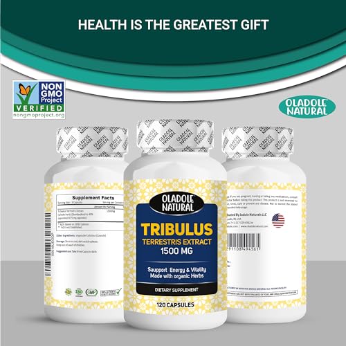 Oladole Natural Tribulus Terrestris Capsules, 1500mg, 120 Count