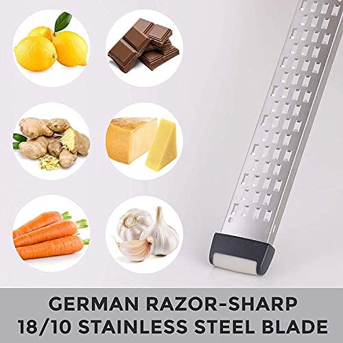 Mueller Ultra Bi-Directional Citrus Zester & Cheese Grater - Stainless Steel Razor-Sharp