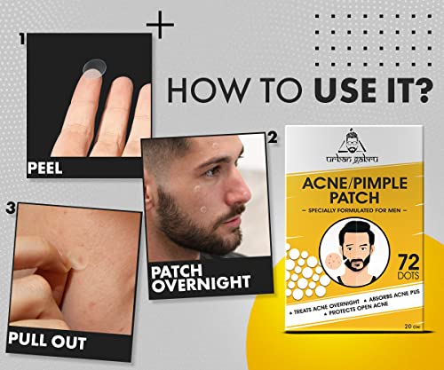 Urbangabru Acne Pimple Patch - 72 Invisible Facial Stickers with Hydrocolloid for Overnight Absorption