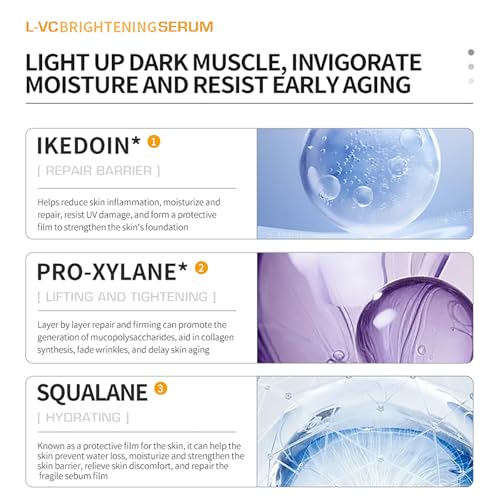 DEleventh Vitamin C Brightening Face Serum - 37ml | 3-O-Ethyl Ascorbic Acid, Niacinamide & α-Arbutin for Dark Spots, Fine Lines & Hydration