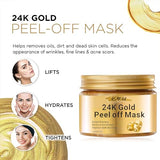 KORNTEEN 24K Gold Collagen Peel-Off Mask 120g - Aloe Vera & Witch Hazel for Radiant, Hydrated Skin
