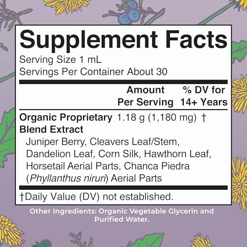 MaryRuth's Kidney Support Drops - Liquid Herbal Supplement for Renal & Urinary Tract Health - 1 Fl Oz