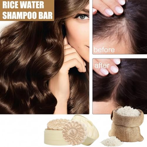 NALACAL Rice Water Shampoo Bar for Hair Growth & Strengthening | 2-in-1 Moisturizing & Repair | Solid Hair Soap