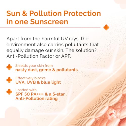 The Derma Co 1% Hyaluronic Sunscreen SPF 50 Aqua Gel – Lightweight, No White-Cast, Broad Spectrum & Blue Light Protection (30g)