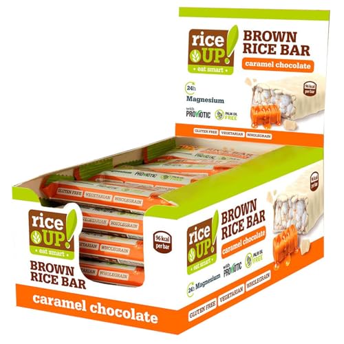 Rice Up Caramel White Chocolate Rice Bar - 20 Packs of 18g Indulgent Treats