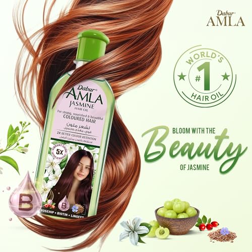 Dabur Amla Jasmine Hair Oil 300ml - Strong, Nourished, Shining Colored Hair